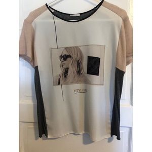 Zara top | graphic tee